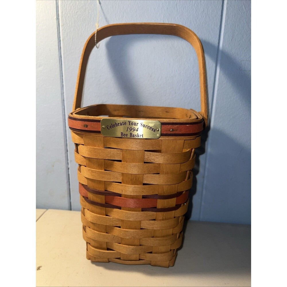 Longaberger Bee Basket 1994 8 12” X 6” With Handle No Liners